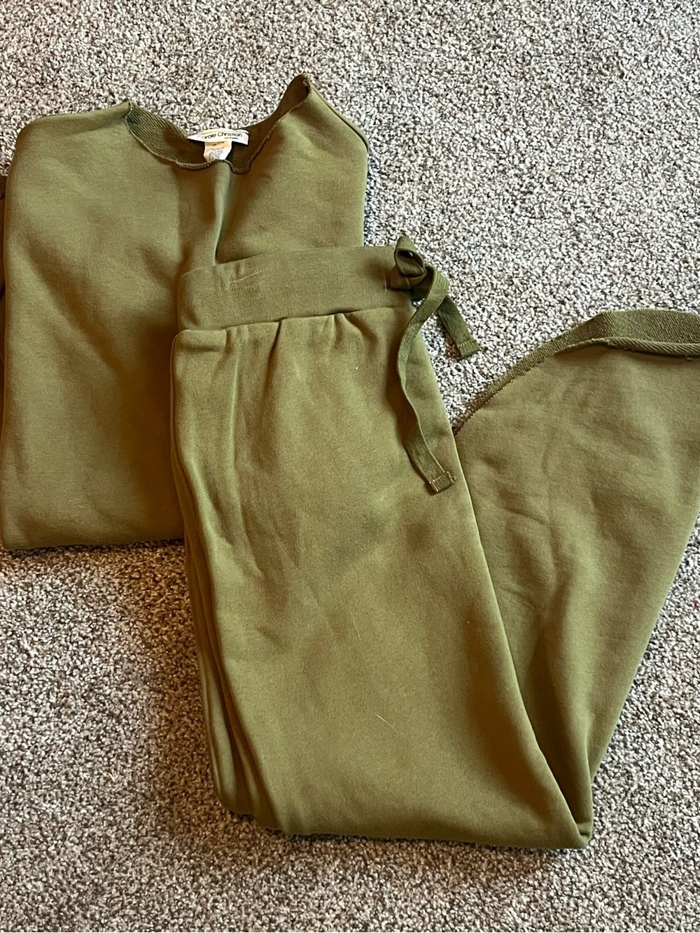 Cozy olive green oversized Top and Skirt Set - Drawstring waist Brand New Medium